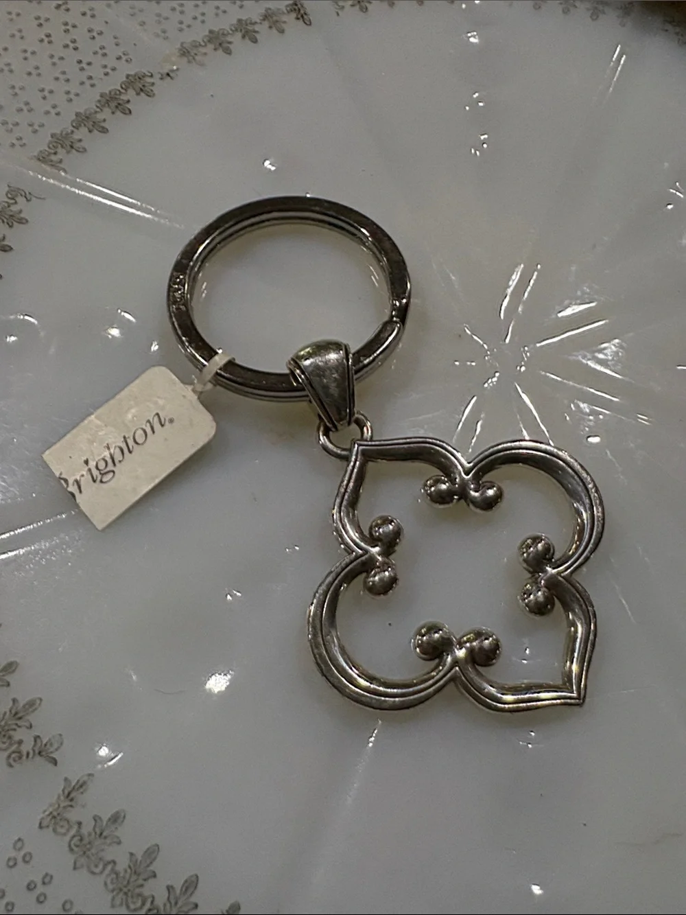 Brighton Toledo Silver Quatrefoil Key Chain